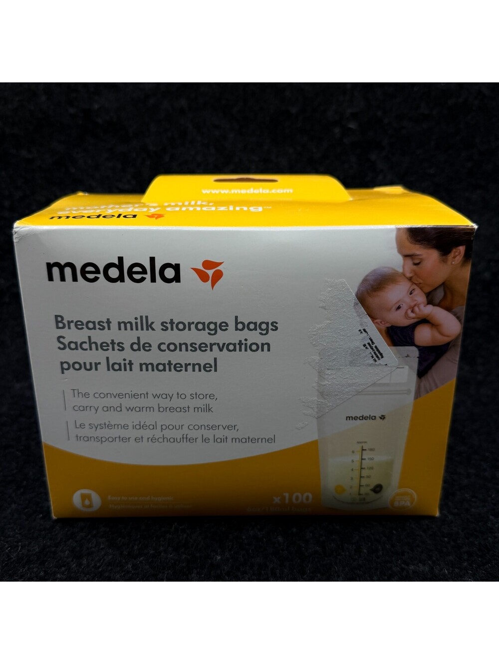Medela Breast Milk Storage Bags - 6oz/180ml Clear with Measurements 100 Count
